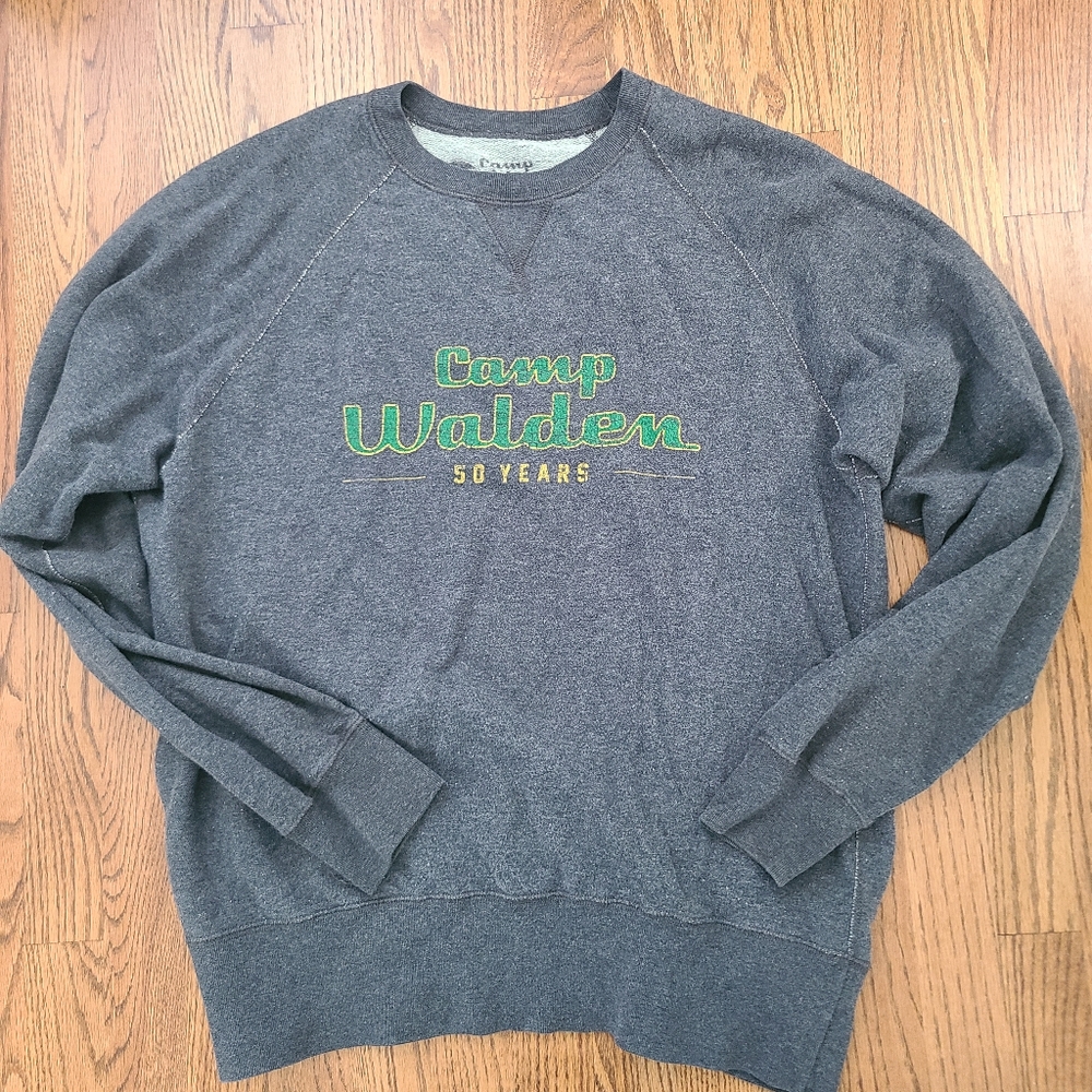 Retro Gray French Terry Crewneck Sweatshirt, size L